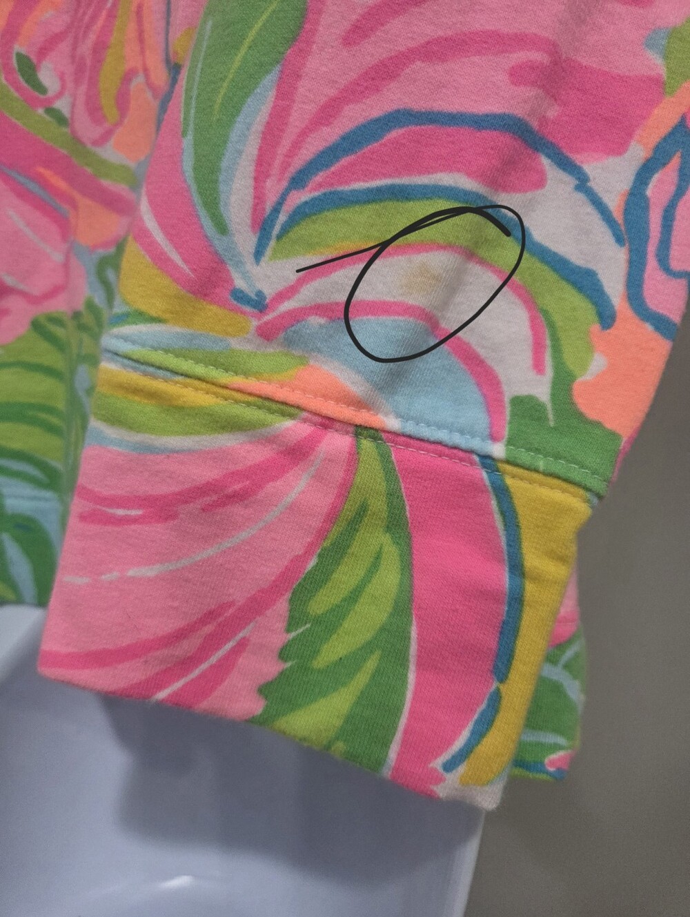 Lilly Pulitzer Pink & Green Floral Half-Zip Pullover Sz.S Women's - Picture 4 of 9